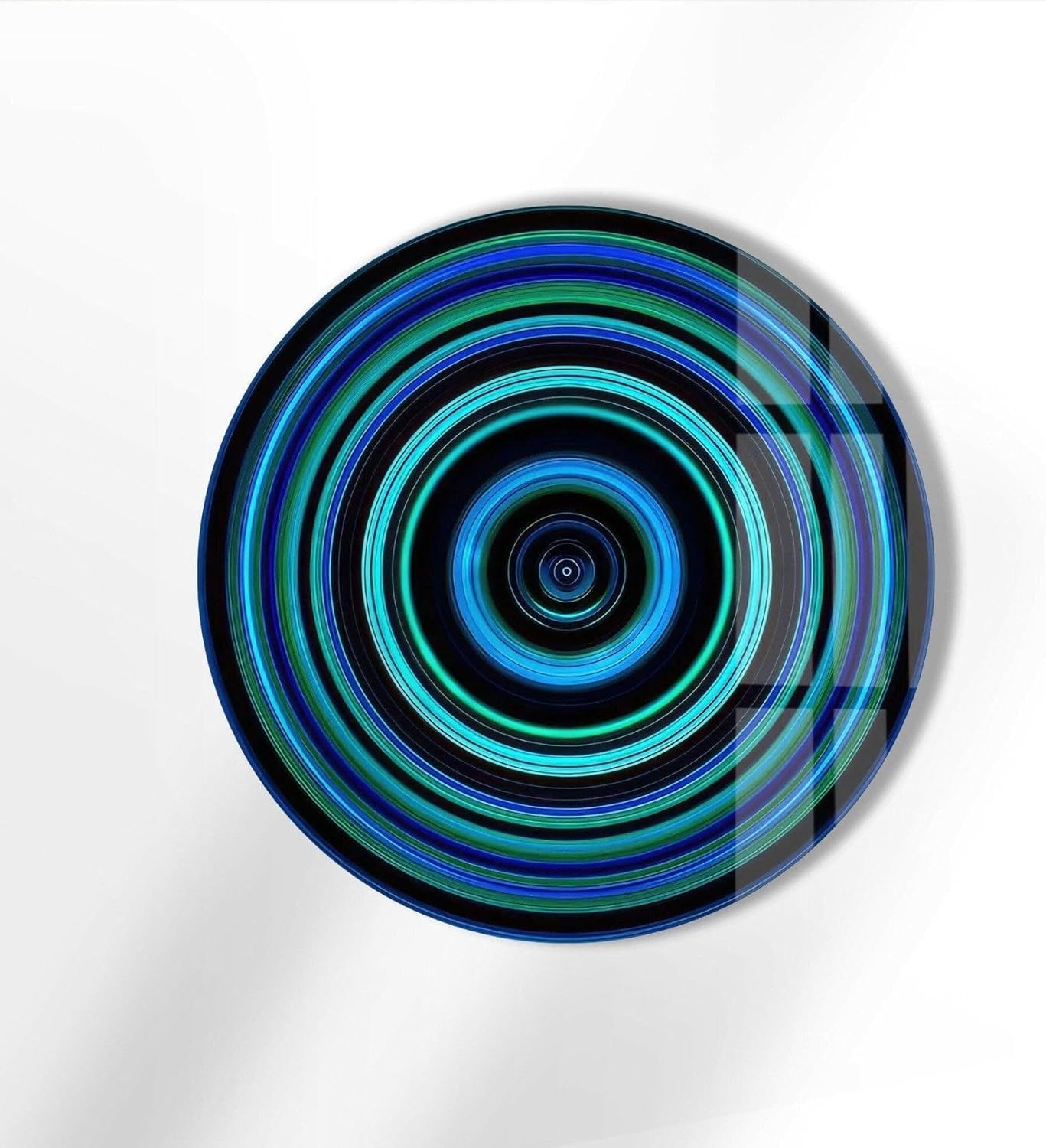 My Photostation.com 27.5''(70cm) Diameter Blue and Green Round Glass Wall Art Tempered Glass Printing Wall Decor Large Wall Art Wall Hangings