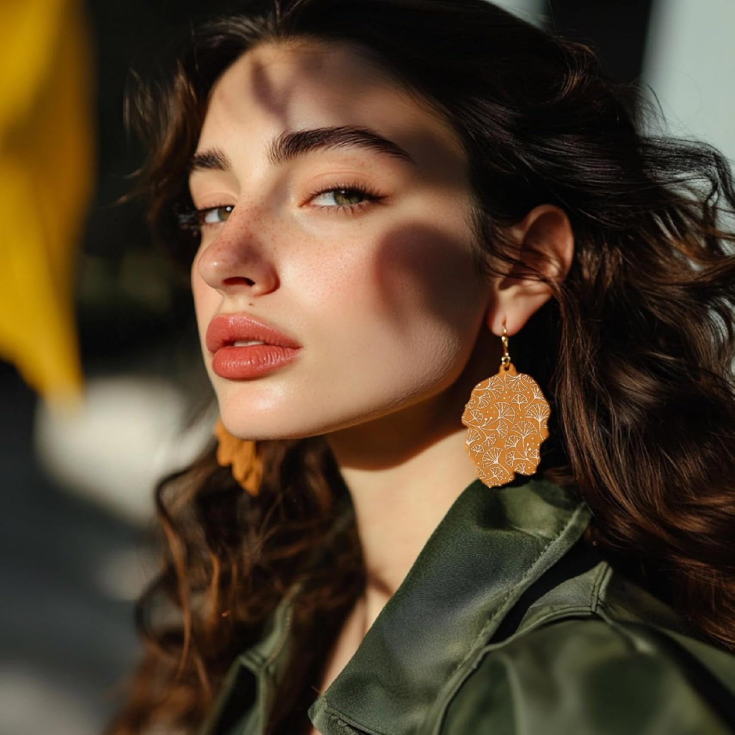 Arbuya Ginkgo Leaves Polymer Clay Texture Mat -Autumn Leaves Texture Sheet for Polymer Clay Jewelry Making, Earring Charms, DIY Craft Supplies