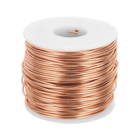 MECCANIXITY 15 Gauge Anodized Aluminum Craft Wire Bendable Bonsai Training Wire 223 Feet 1.5mm for Sculpting Crafts Wreath Floral Beading Jewelry Making, Copper Tone
