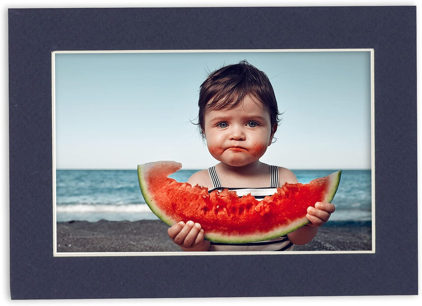 11x14 Mat for 8.5x11 Photo - Precut Navy Picture Matboard for Frames Measuring 11 x 14 Inches - Bevel Cut Matte to Display Art Measuring 8.5 x 11 Inches - Acid Free Pack of TEN MATS