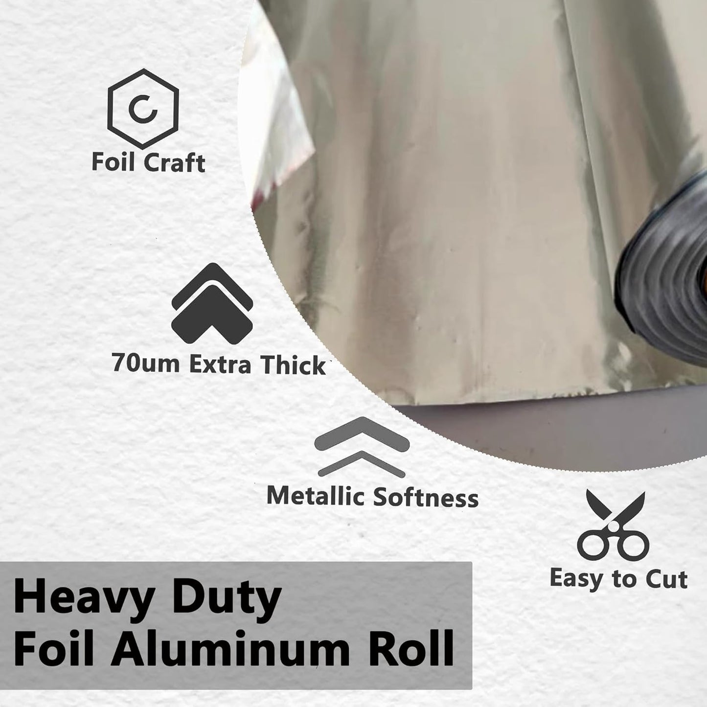 Foil Aluminum Roll Heavy Duty: Extra Thick Aluminum Foil Craft Engraving for Crafts, Tin Foil Aluminum Sheets for Painting Embossing, Craft Metal Foil Sheets 100um Thick (100umThick/18"W/26ft L)