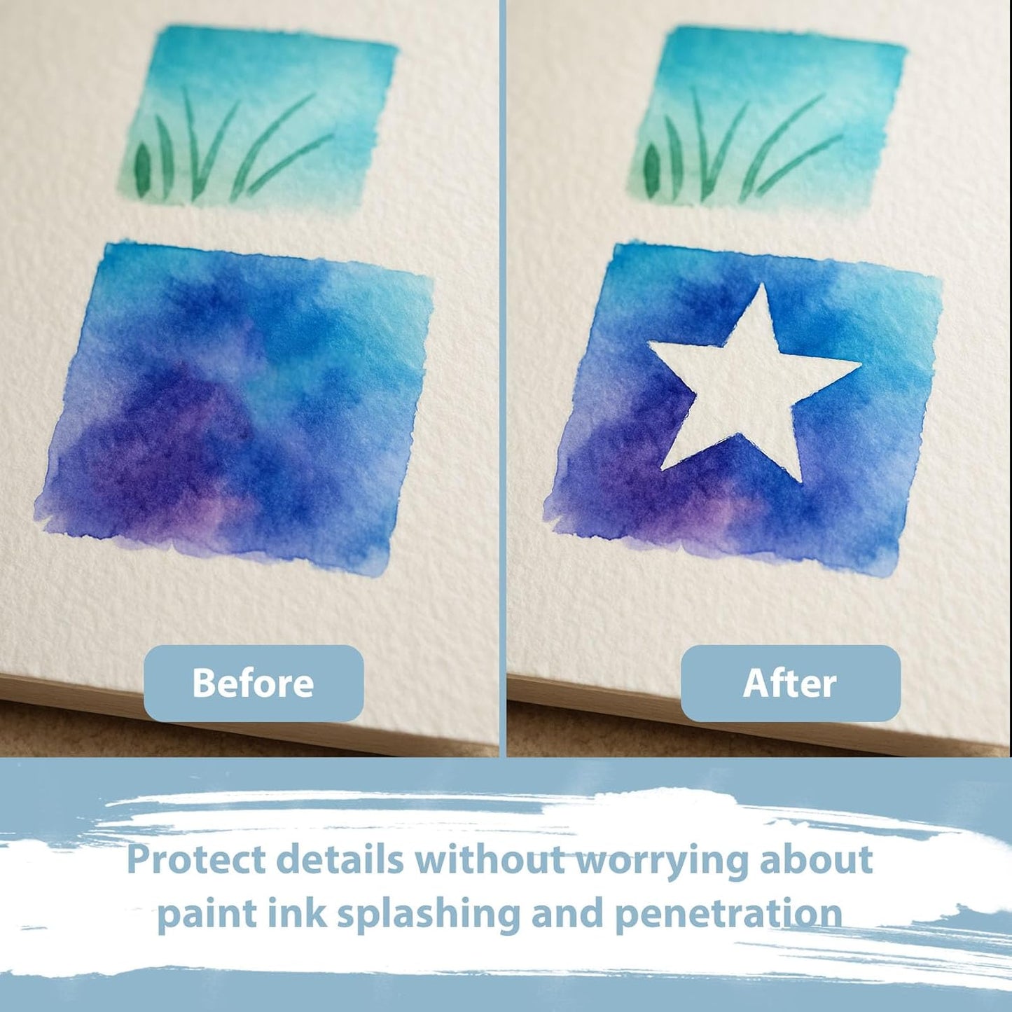 Blue Masking Fluid for Watercolor Painting 30ml, Resistant Ink and Pouring Paint, Watercolor Masking Fluid Keeps Areas Colorless and Edges Sharp
