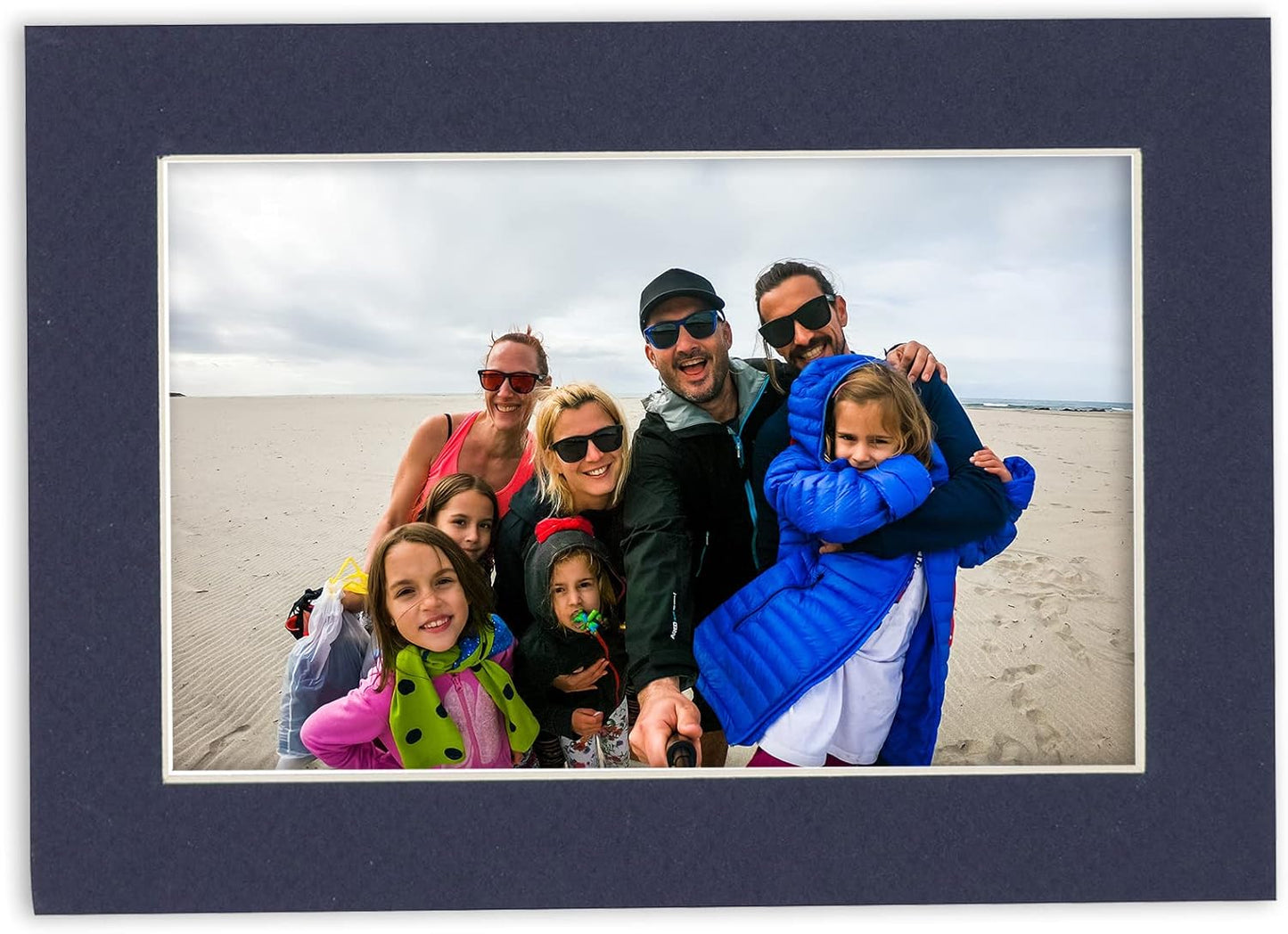 11x14 Mat for 8.5x11 Photo - Precut Navy Picture Matboard for Frames Measuring 11 x 14 Inches - Bevel Cut to Display Art Measuring 8.5 x 11 Inches - Acid Free ONE MAT with Backing Board & Clear Bag
