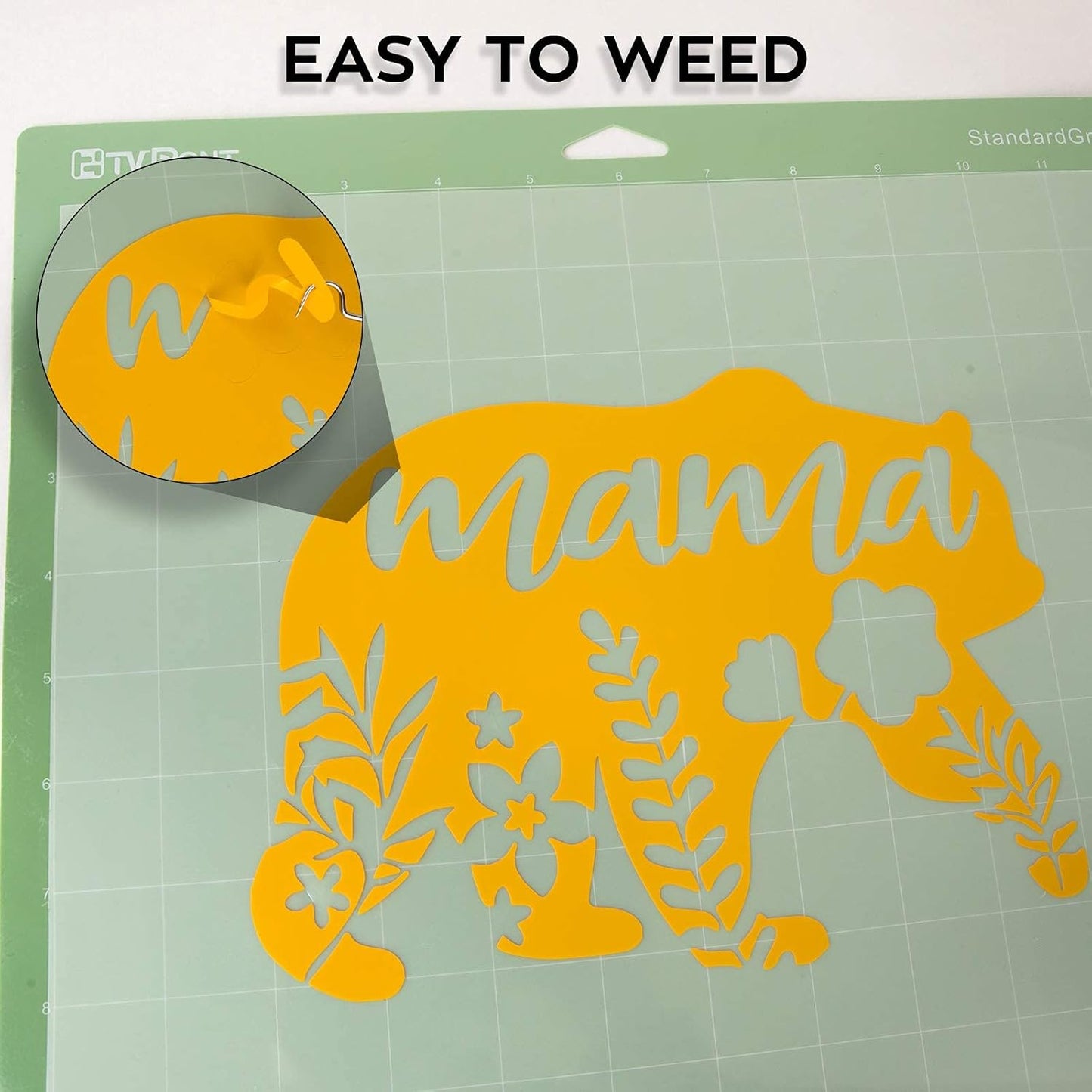 HTVRONT Yellow Permanent Vinyl - 12 Pack for Cutting Machine - 10 Sheets 12" x 12"& 2 Transfer Tape Sheets - Glossy