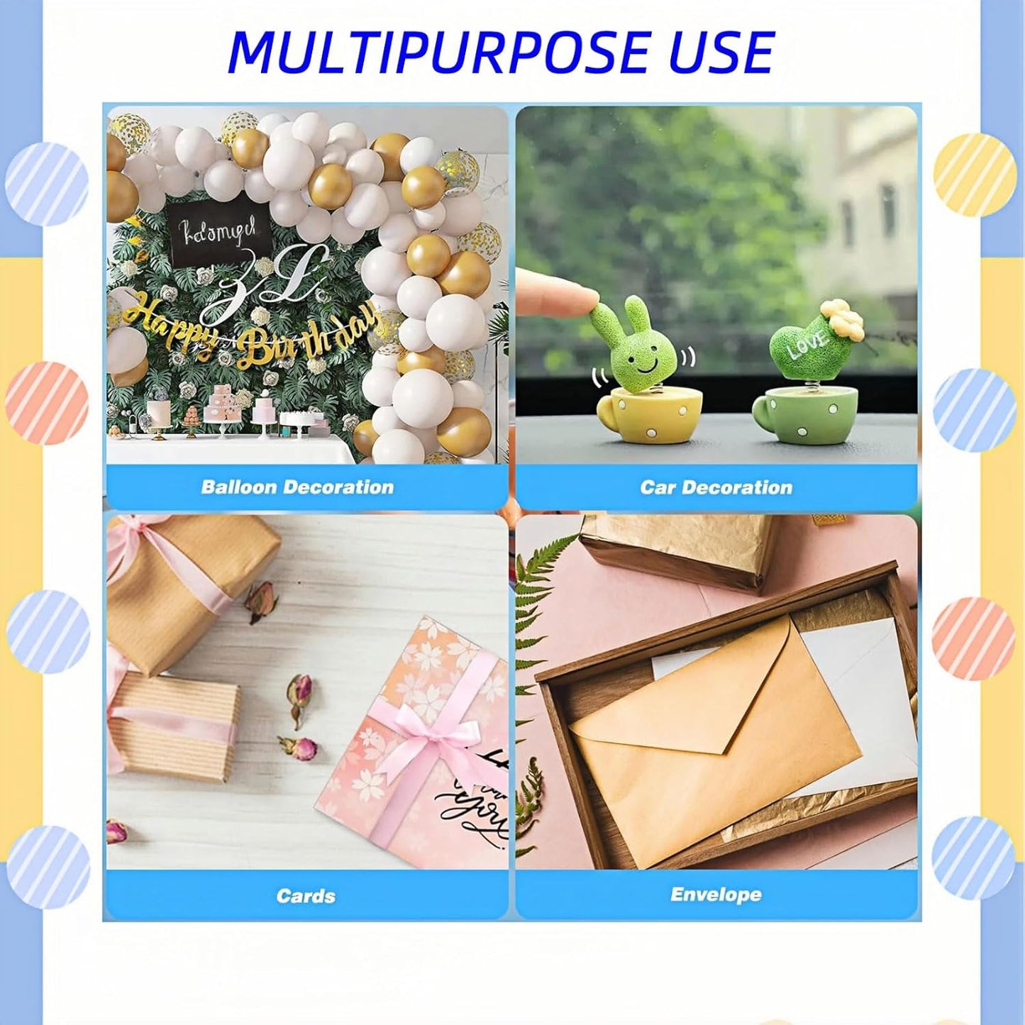 500 Pcs Clear Gel Glue Dots, Double Sided Removable Adhesive Dots, Sticky Tack Mounting Putty for Balloons, Crafts, Photos, Home Decor, DIY Party Decorations