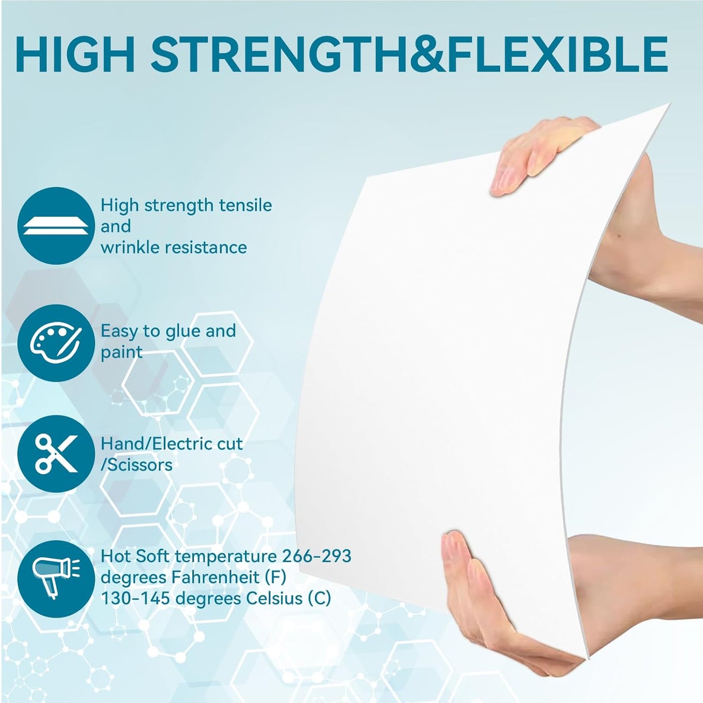 5 Pack White Plastic Sheets 12x16x0.04 in Flexible High Tensile Plastic Sheets Hard Plastic Panel for DIY Materials Handicrafts Home Decoration