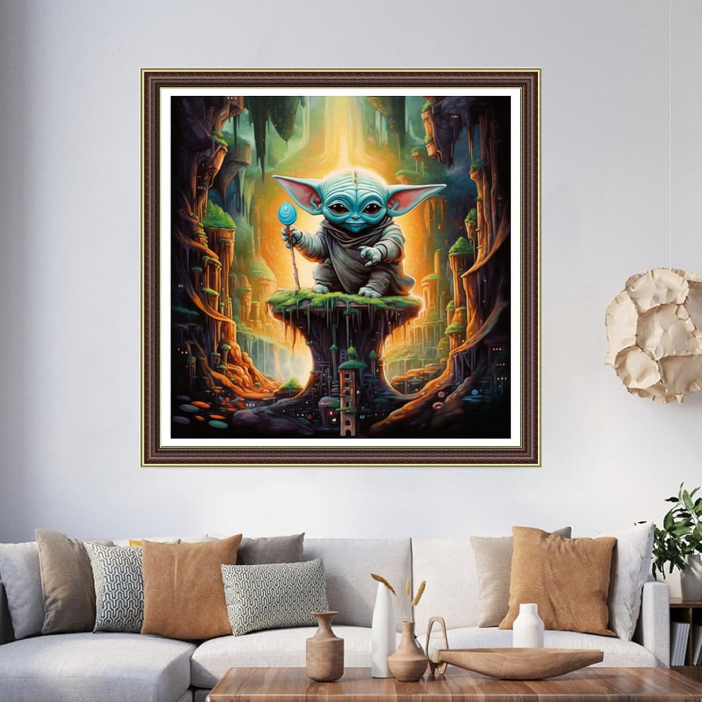 Foxhool Beginners Cross Stitch Kits Stamped Full Range of Embroidery Kits for Adults DIY Cross Stitches kit Embroidery Patterns for Needlepoint kit-Magic Alien 17.7x17.7 inch