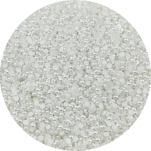 10000pcs 3mm Half Pearls for Crafts Flatback Round Half Pearl Beads for Jewelry Making Nail Art Scrapbook Craft Wedding Dress Decoration(White)