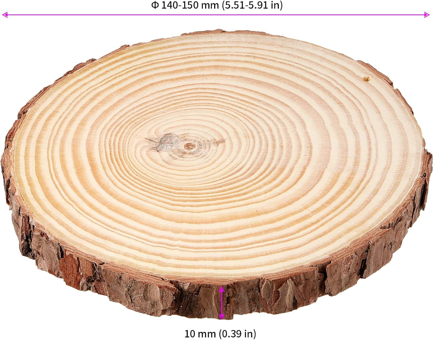 JEUIHAU 12 PCS 5.5-5.9 Inches Natural Wood Slices with Holes, Unfinished Predrilled Wooden Circles Tree Bark Slice, Blank Wooden Log Circles for DIY Crafts, Arts Wood Slices, Christmas Ornaments