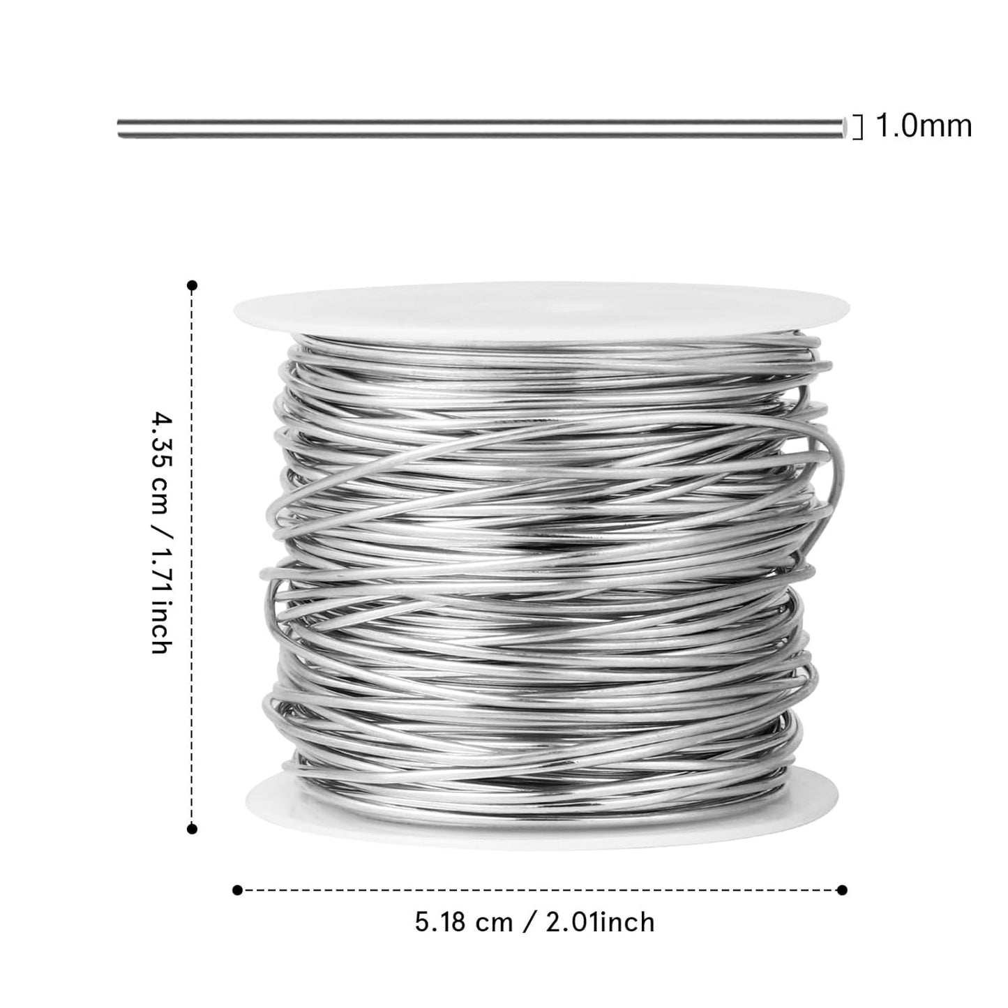 49FT Jewelry Wire 18 Gauge Tarnish-Resistant Copper Beading Wires Roll Bulk for DIY Crafts Jewelry Making, Silver Wire