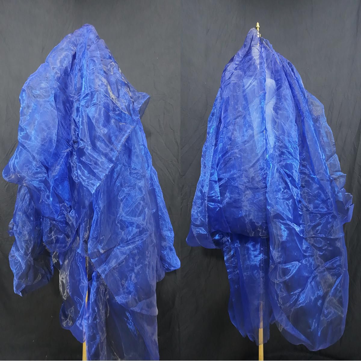 Two-Tone Iridescent Holographic Organza Fabric - 5.5 Yards | Lightweight Sheer Gauze Voile Tulle | for Dresses, Party Decor, DIY Crafts, Shiny Backdrops(Sapphire Black)