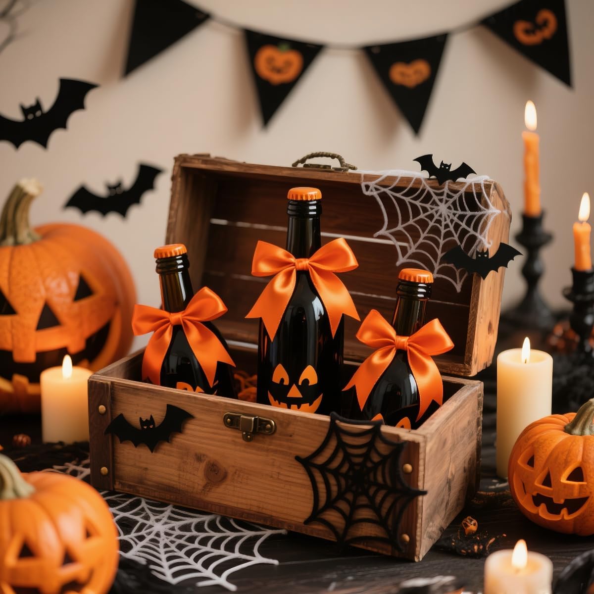 Orange Ribbon 1-1/2" Wide x 100 Yards, Orange Ribbon for Gift Wrapping, Halloween, Christmas, Wedding, Thanksgiving, Easter