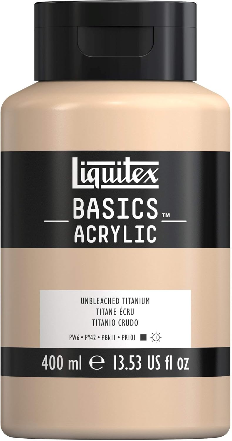 Liquitex BASICS Acrylic Paint, 400ml (13.5-oz) Bottle, Unbleached Titanium