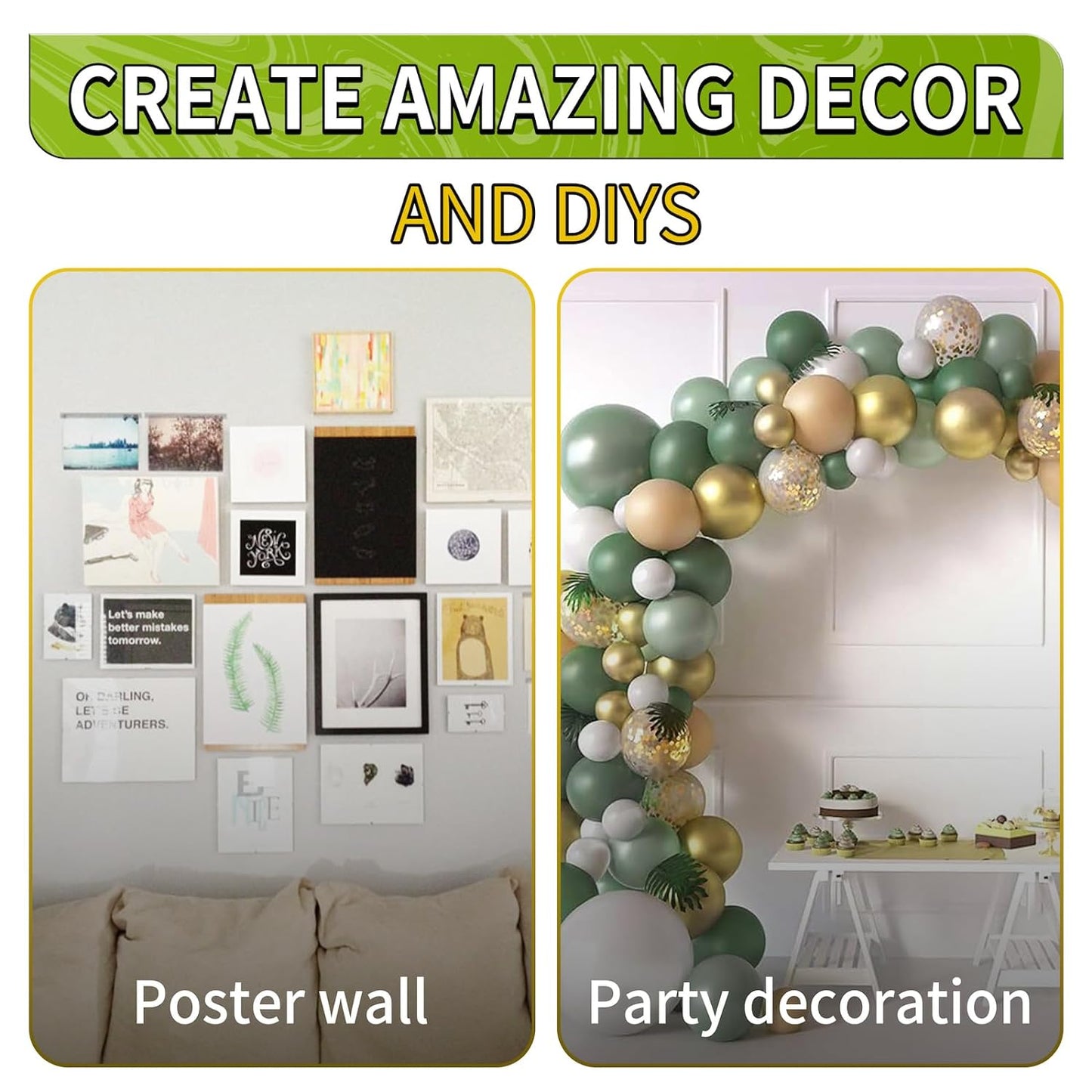 Piteno® 1200Pcs Double Sided Adhesive Dots, 0.24" Clear Removable Sticky Adhesive Mounting Putty, Waterproof No Trace Dots Adhesive Putty for Poster Picture Festival Decoration Museum (6mm)