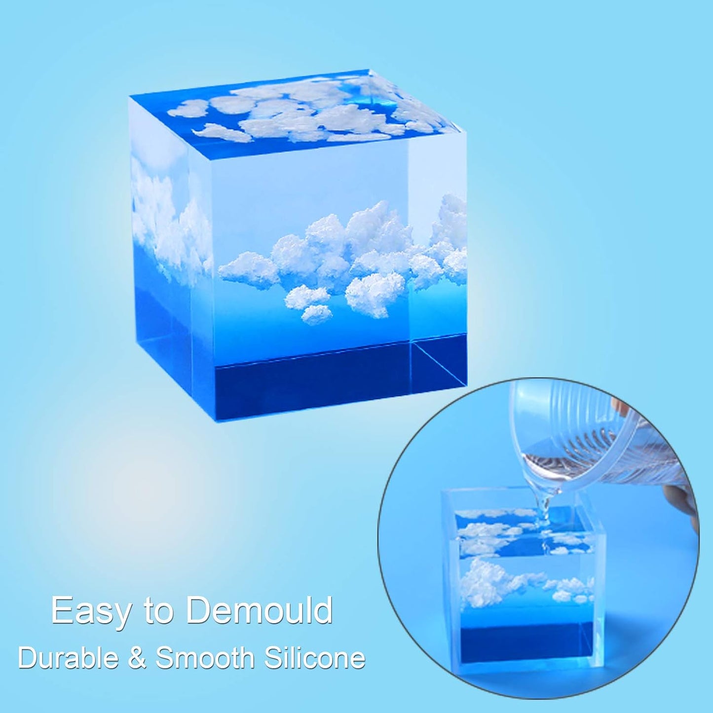 4 Inches Cube Silicone Molds Square Silicone Molds Resin Epoxy Casting Molds