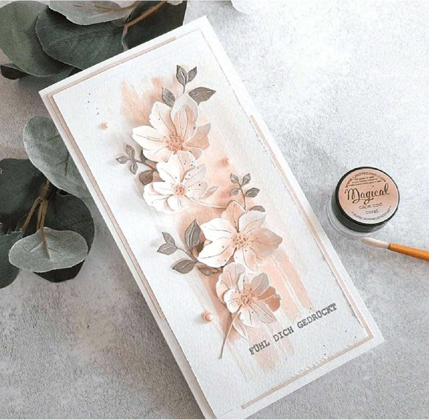 Lapoo Metal Cutting Die for Scrapbooking, 3D Backgrounds Frame New Cutting Dies DIY Album Card Making Decor Paper Craft Metal Die Cuts Party Wedding Decorations (Flower Branches 4.7 x 4.1 in)