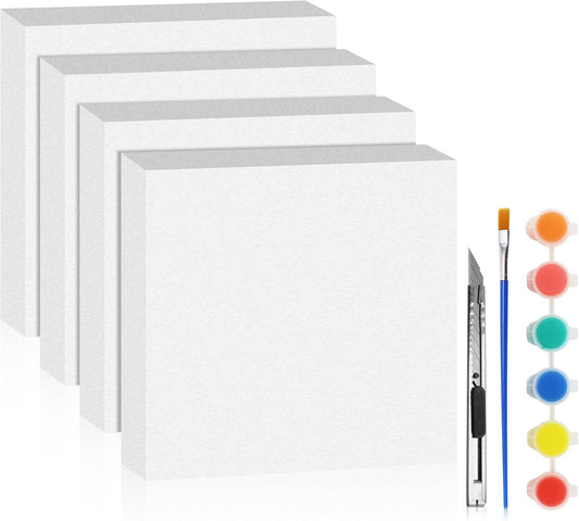 LuckyFoam White 4 Pack 12x12x2 inch Foam Sheets 2 Inch Thick Polystyrene Rectangles XPS Foam Board Craft for Insulating DIY Modeling Art Supplies