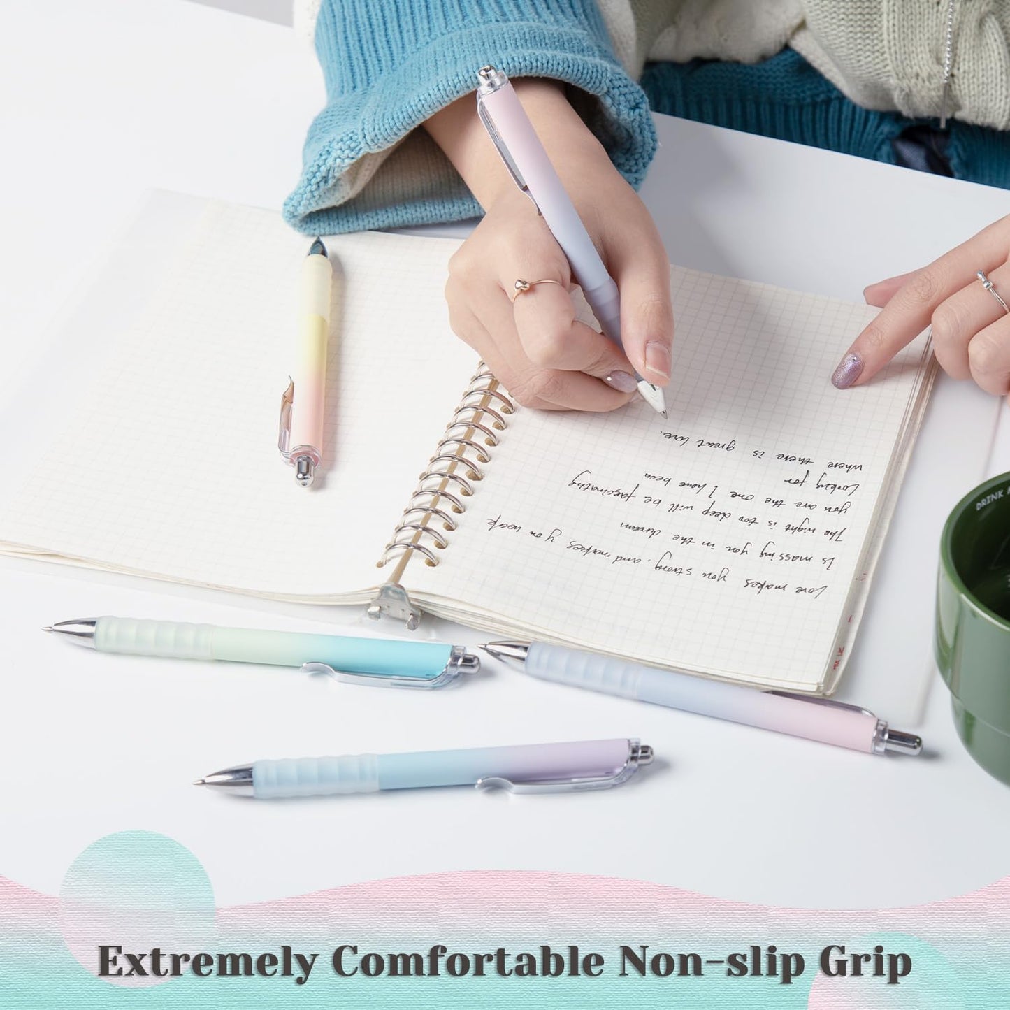 Gel Pens Fine Point 0.7mm Black Ink Gel Pen Retractable Cute Pens for Smooth Writing School Office Supplies, Pack of 18