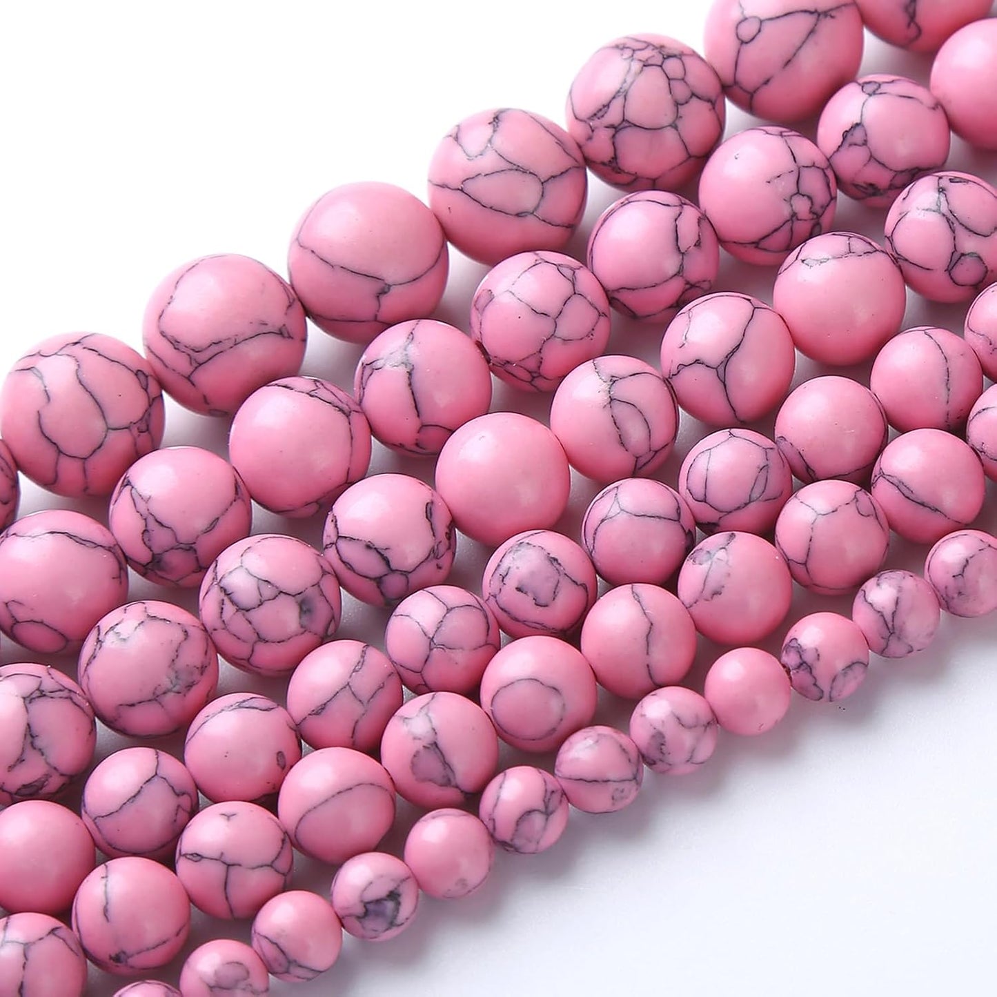 32pcs 12mm Pink Turquoise Beads Natural Stone Round Loose Spacer Beads for Jewelry Making DIY Bracelet Necklace 1 Strand 15inch