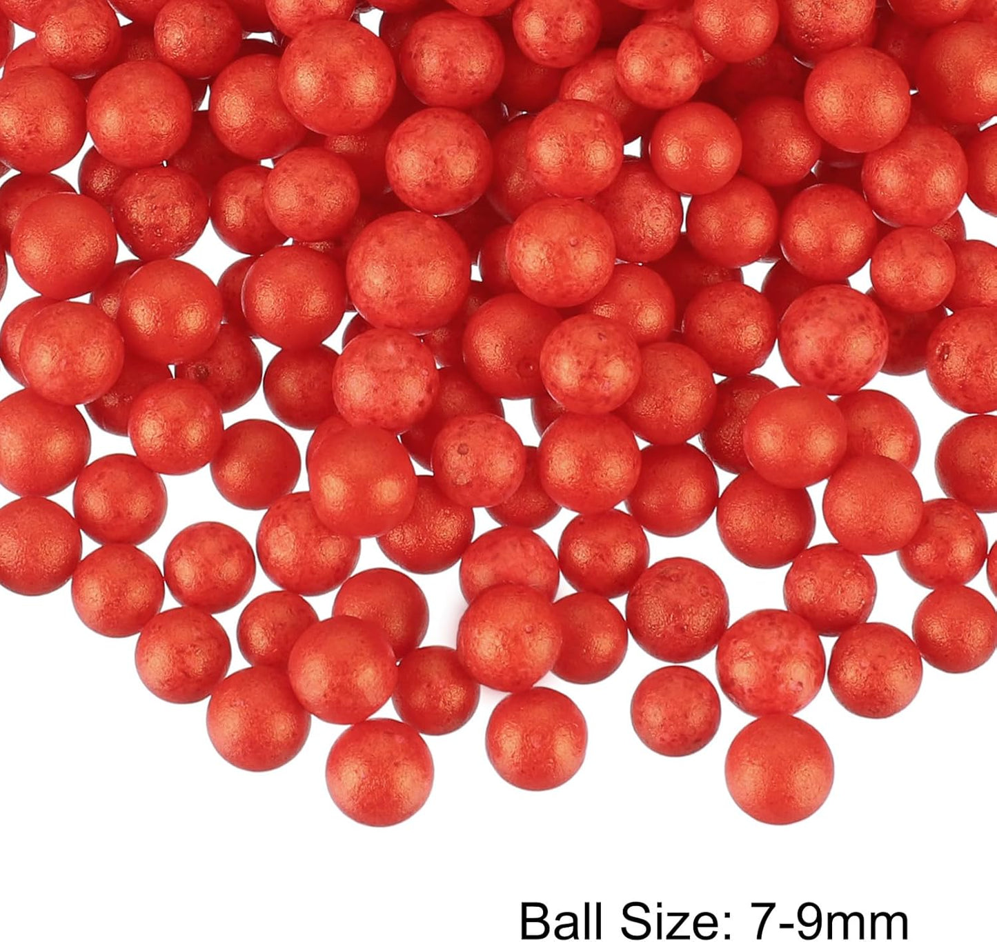 MECCANIXITY Foam Beads Foam Balls 7-9mm for Wedding and Party Decorations, Tiny Packing Balls, Arts DIY Crafts Supplies (Light Red,1 Pack Approx 3000pcs)