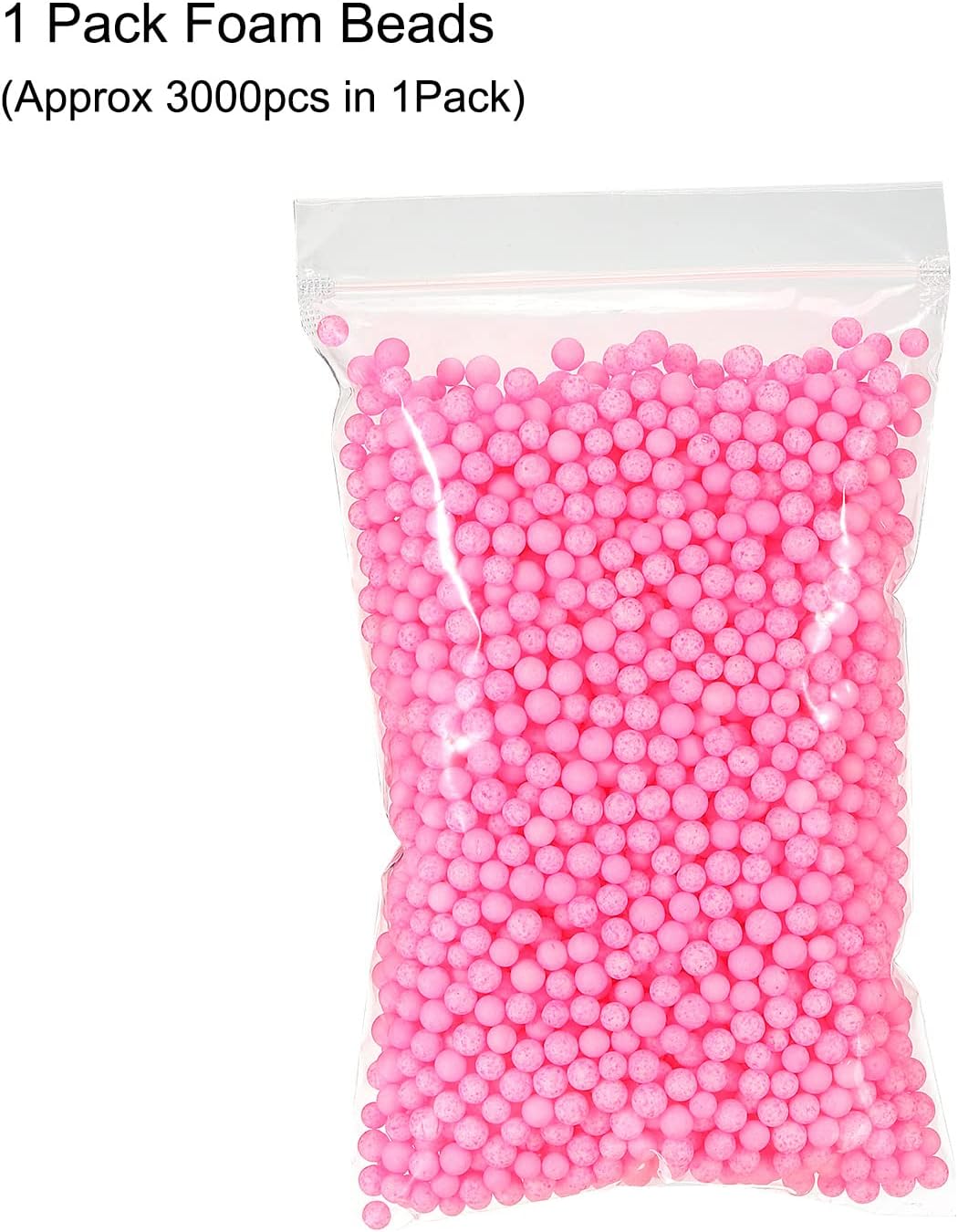 MECCANIXITY Foam Beads Foam Balls 7-9mm for Wedding and Party Decorations, Tiny Packing Balls, Arts DIY Crafts Supplies (Pink,1 Pack Approx 3000pcs)