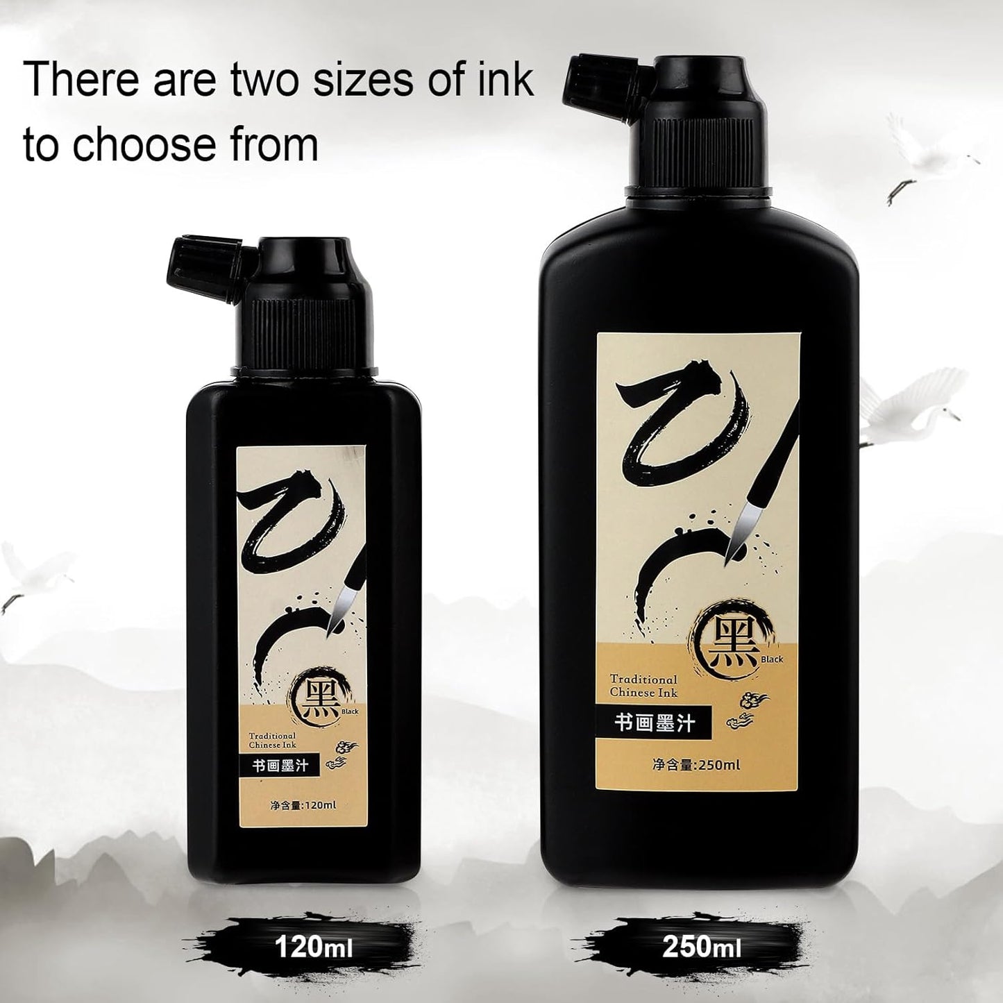 120 ML/4 OZ Calligraphy Ink - Versatile Elegance Chinese Brush Ink for Beginner Practice Traditional Art Works and Japanese Brush Black Ink