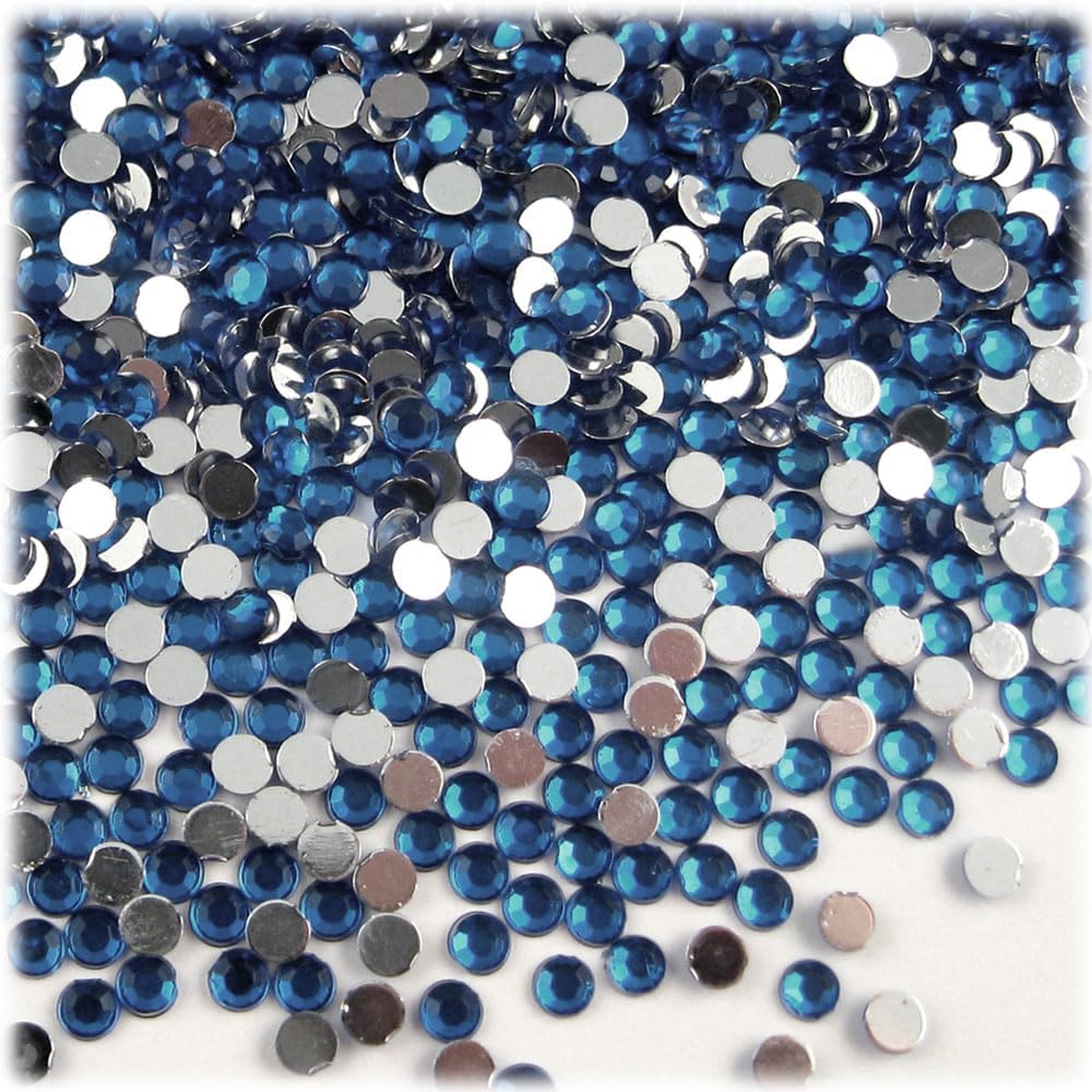 The Crafts Outlet 1,440pc Rhinestones Round 3mm (10ss) Flatback Royal Blue