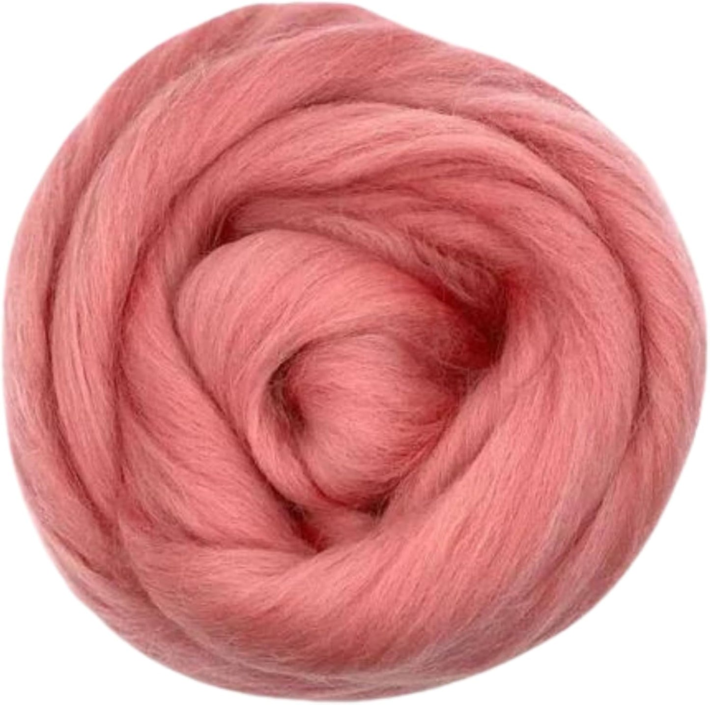 Revolution Fibers Dyed Corriedale Wool | 8.2 Ounces of Premium Combed Wool Top | 26 Micron, 100% Pure Corriedale Wool Roving, Ethically Sourced (Salmon Pink)