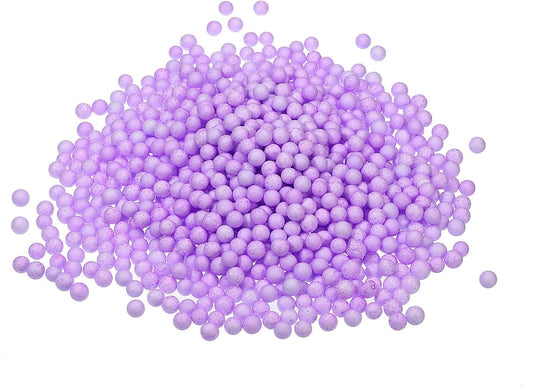 MECCANIXITY Foam Beads Foam Balls 7-9mm for Wedding and Party Decorations, Tiny Packing Balls, Arts DIY Crafts Supplies (Purple,1 Pack Approx 3000pcs)