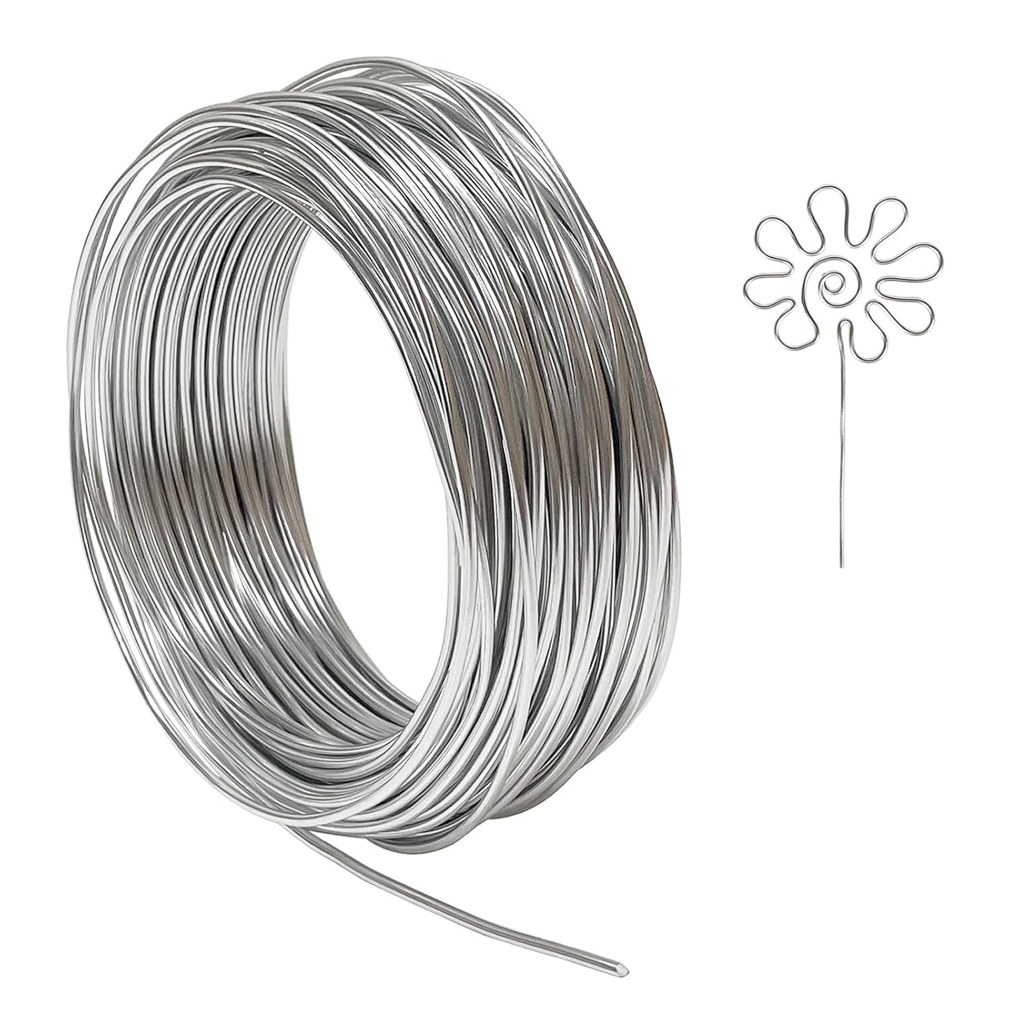 Tenn Well 12 Gauge Aluminum Wire, 100 Feet 2mm Bendable Metal Craft Wire for Sculpting, Armature, Jewelry Making, Floral Making, Doll Making, Modelling, Crafting, Bonsai Training