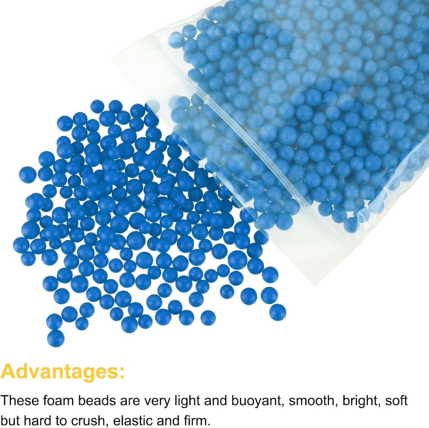 MECCANIXITY Foam Beads Foam Balls 7-9mm for Wedding and Party Decorations, Tiny Packing Balls, Arts DIY Crafts Supplies (Lake Blue,1 Pack Approx 3000pcs)