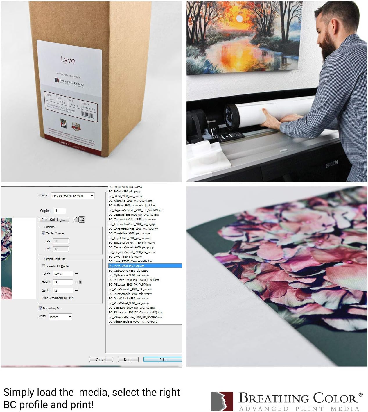 Premium Lyve Matte Canvas Sheets Professionals choice for Archival Inkjet for Use on Epson, Canon and HP printers. 17 inch x 22 inch 25sh