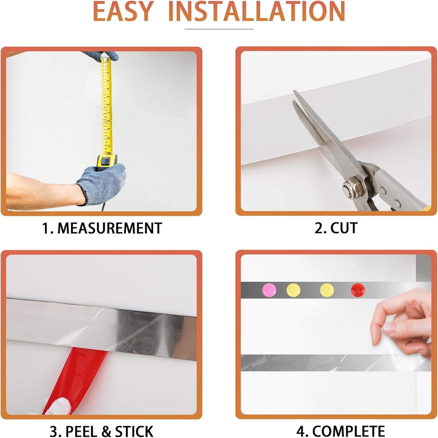 Self Adhesive Backing Metal Strip for Magnets, Flexible Ferrous Memo Tapes Roll for Bulletin Boards in Studio, Office, School (Glossy Silver, 118''L x 3.15''W)