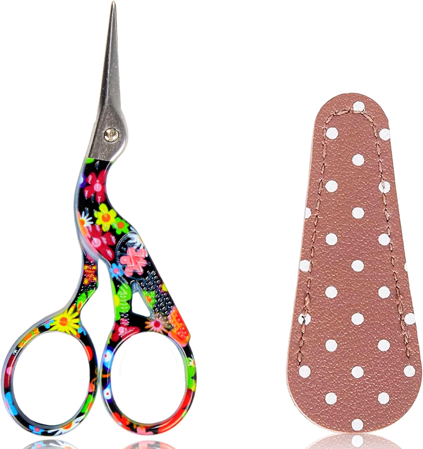 BIHRTC 3.6 Inch Bird Sewing Scissors Sewing Embroidery Scissors with Case Small Stainless Steel Sharp Pointed Tip for Household Office Home Needlework DIY Art Handcraft Tool