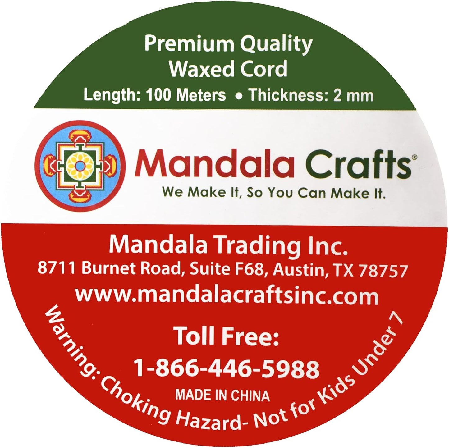 Mandala Crafts 2mm 109 Yards Traffic Gray Cotton Waxed Cord for Jewelry Making Bracelet Cord Waxed String - Beading String Thread Jewelry Cords for Necklaces String