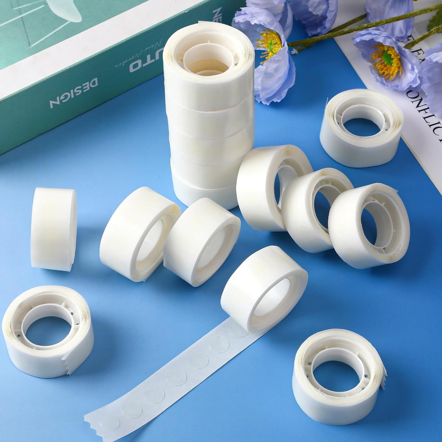 UPINS Glue Points Dots, 800Pcs Balloon Glue Adhesive Dots Double Sided Removable Glue Tape Dots for Balloons Crafts Decoration, 6 mm