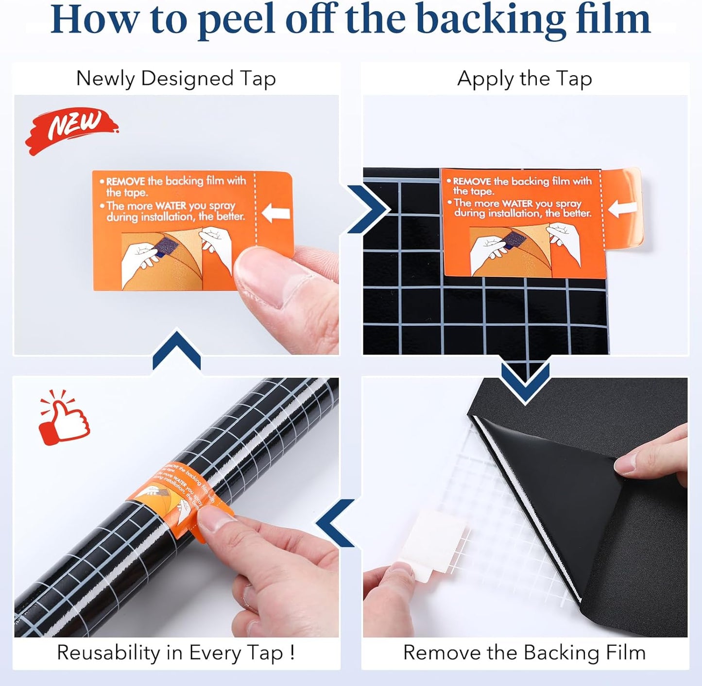 Haton Blackout Window Film, Frosted Privacy Cover for Glass, Sun Light Blocking Black Out Window Tint, Static Cling Room Darkening Heat Control Shades for Home Day and Night, Black 35.4" x 78.7"