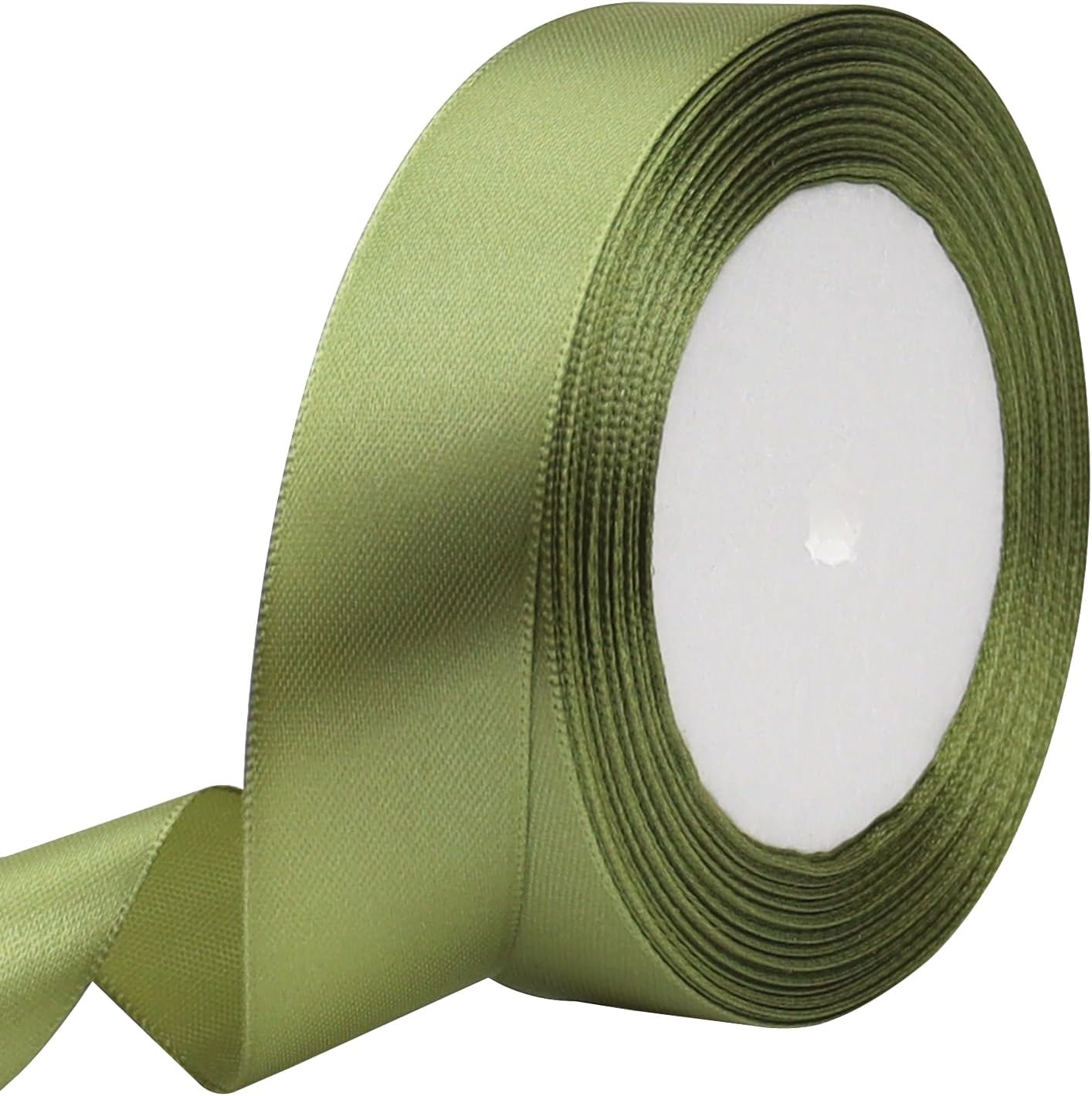 Olive Green Solid Satin Ribbon 1 Inch 25 Yards Solid Polyester Fabric Ribbon for Gift Wrapping Wedding Christmas Baby Shower Birthday Party Decoration Handmade Immortal Flower Craft
