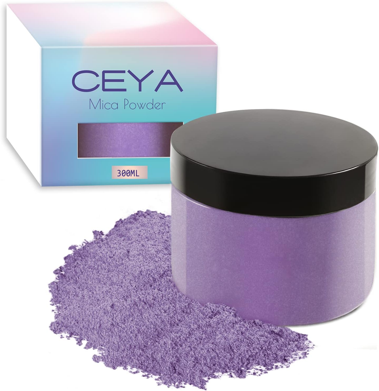 Ceya Mica Powder, 5.3oz/ 150g Pastel Purple Pearlescent Effect Colorant Pigment Powder for Epoxy Resin,Tumblers, Slime Bath Bomb, Soap Dye, Slime, Candle, Resin Crafting, Paint, Jewelry, Nail Polish