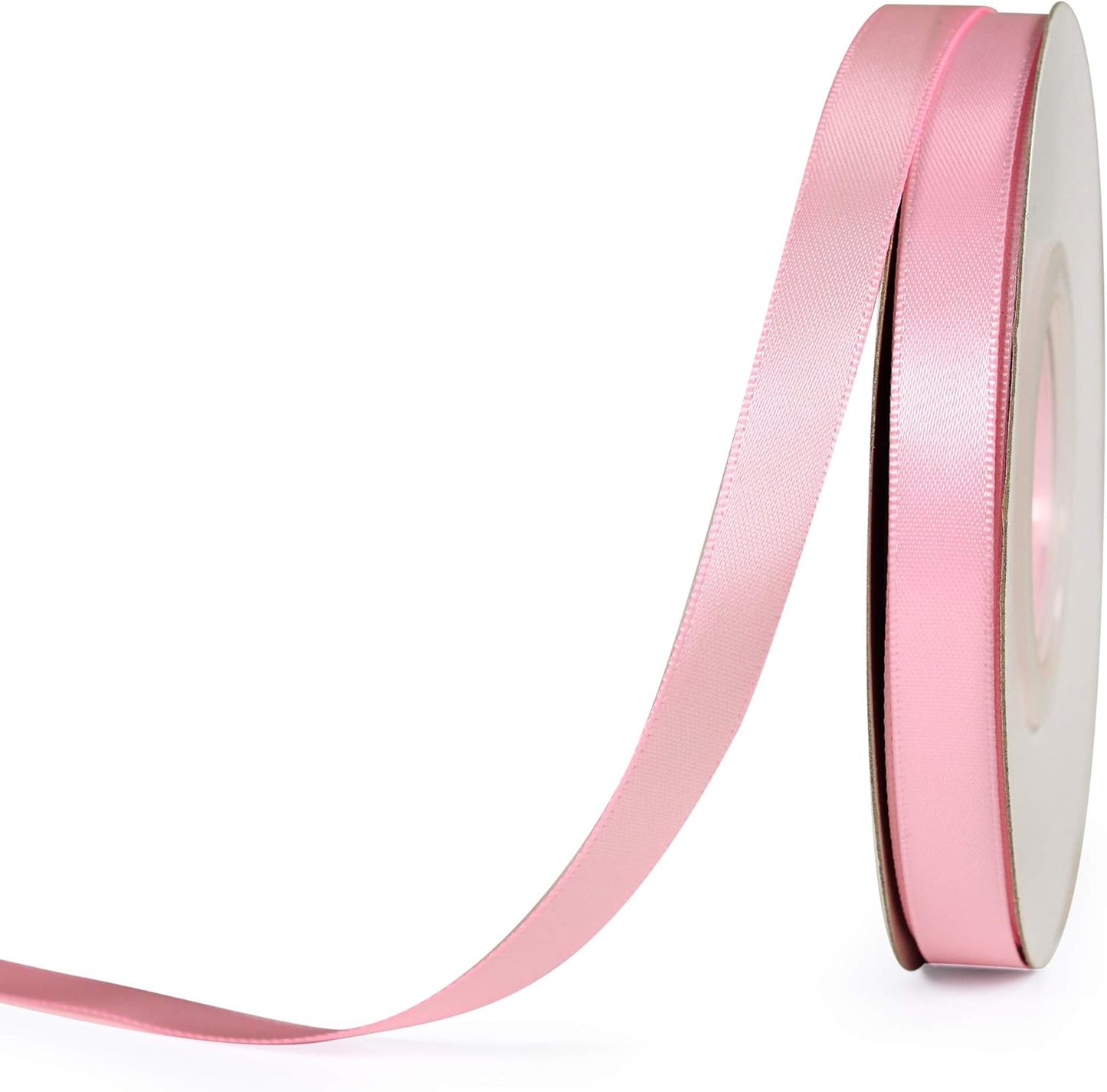 YAMA Pink Double Face Satin Ribbon 3/8 Inch 25 Yards Thin Baby Pink Ribbon for Gift Wrapping Ribbons Decorations DIY Crafts Arts