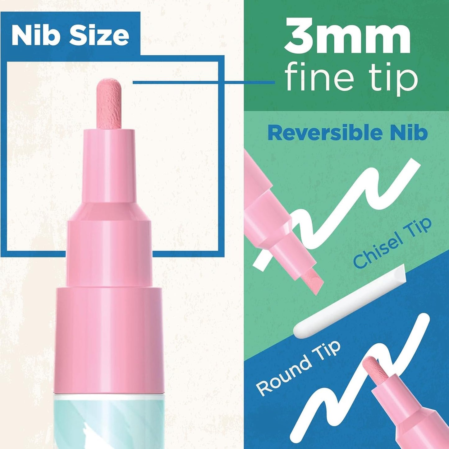 Fine Tip Liquid Chalk Markers for Chalkboard (20 Vintage Colors) - Dry Erase Marker Pens for Blackboard, Windows, Chalkboards Signs, Bistro - 3mm Reversible Tip