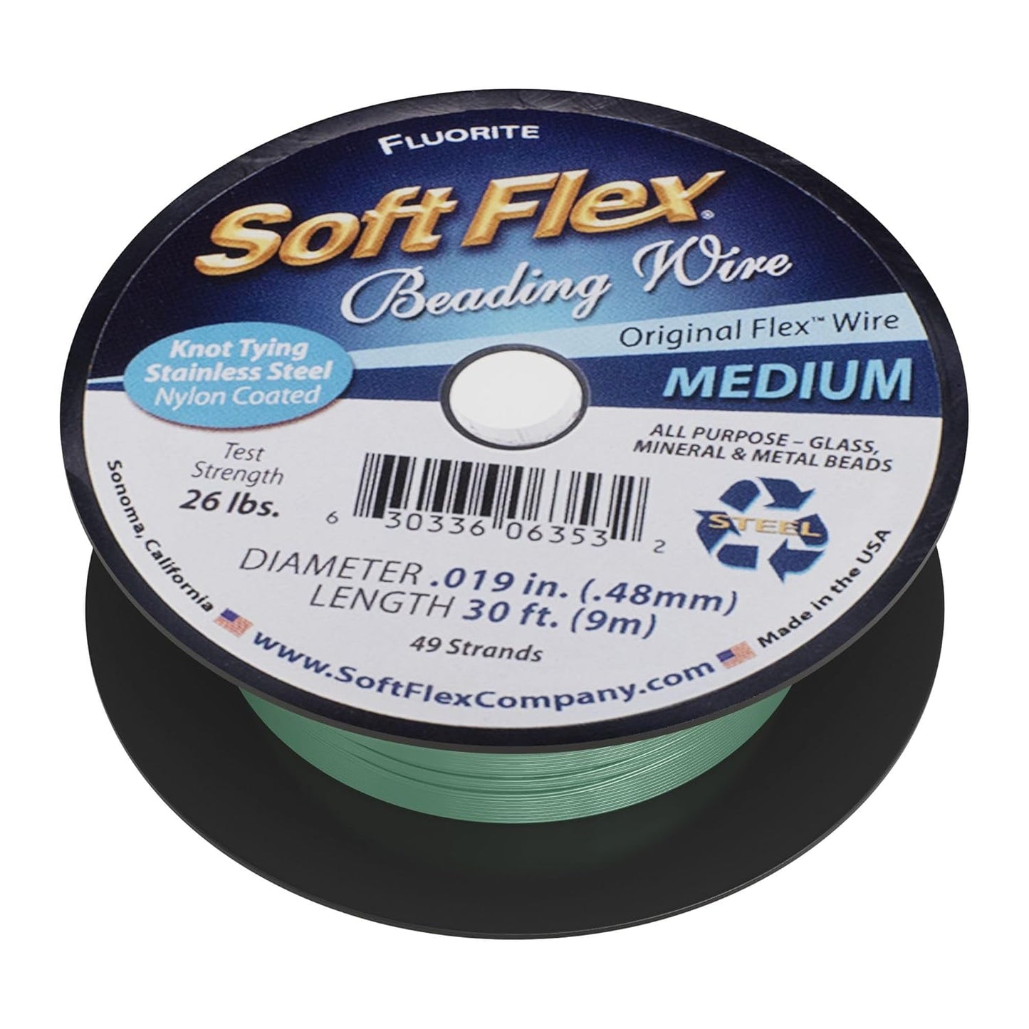 Soft Flex 49 Strand Beading Wire - Medium 0.19 Diameter - 30 Feet Nylon Design Wire