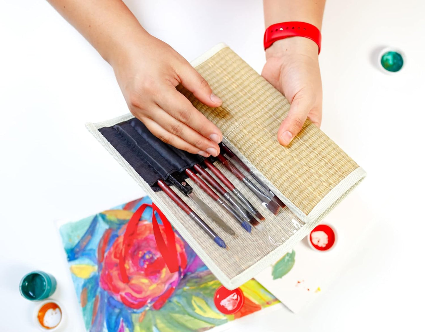 Professional Synthetic Brush Set for Acrylics - 17-Piece Artist Water Media Paint Brushes for Acrylics, Watercolor, Gouache. Beginner-Friendly with Great Flow Control and Snap - Verbena Set by ZenART