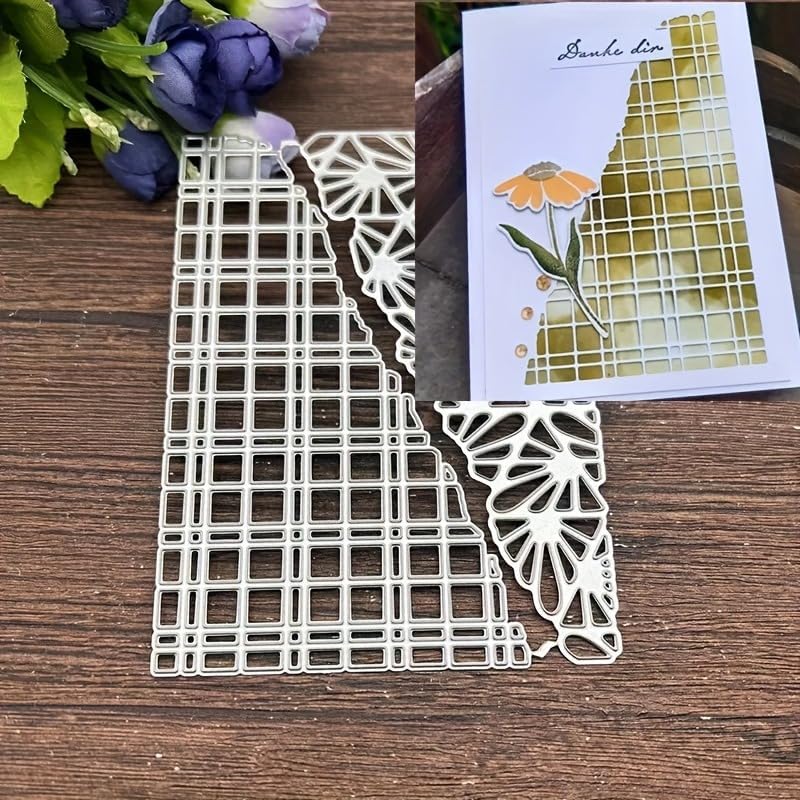 Lapoo 3D Backgrounds Frame Metal Cutting Die for Scrapbooking, New Cutting Dies DIY Album Card Making Decor Paper Craft Metal Die Cuts Party Wedding Decorations (Skew Border 5.1 x 3.8 in)