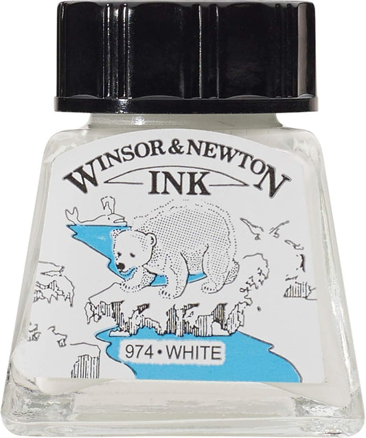 Winsor & Newton Drawing Ink, 14ml Bottle, White