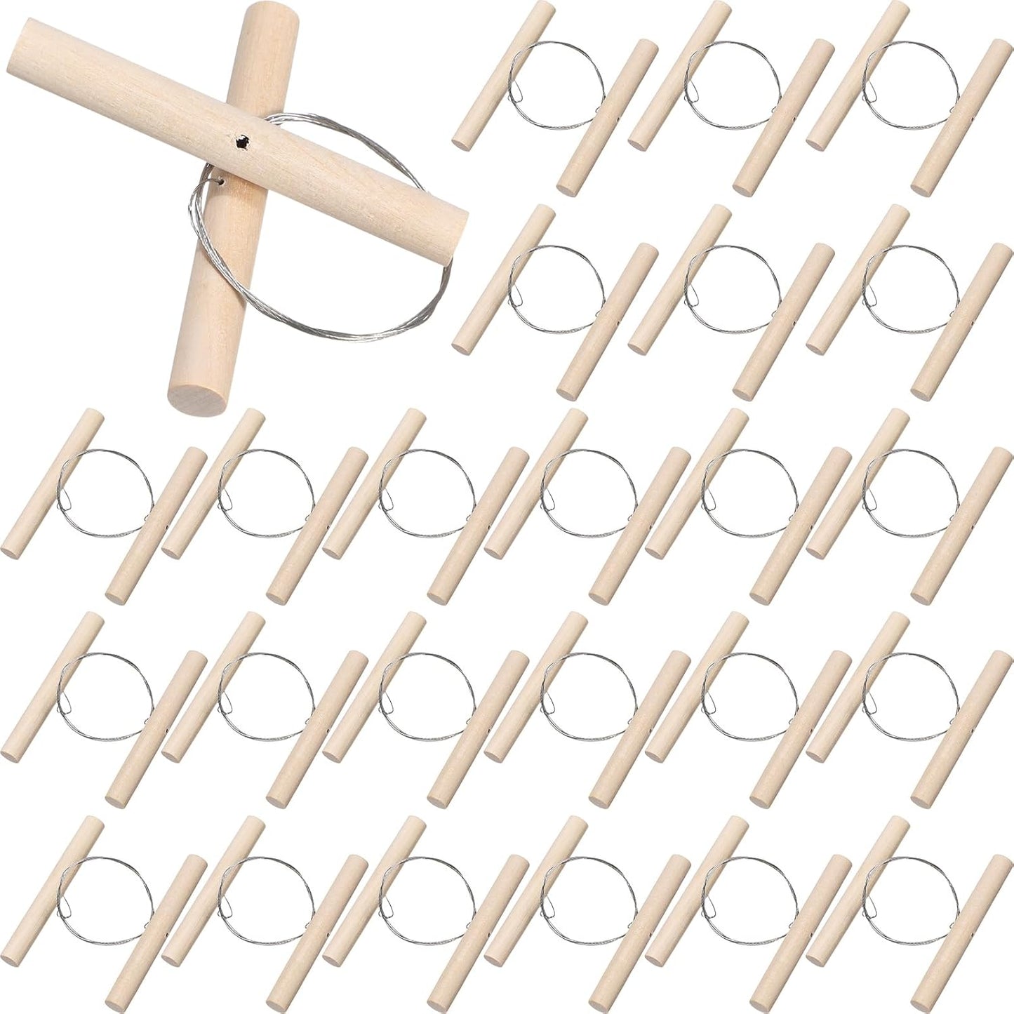 Yalikop 30 Pcs Wire Clay Cutter with Wood Handle Easy to Use Steel Wire Cutting Tools Cheese Dough Cutting Pottery Tools for Mud Line Pottery Clay Ceramic Art Sculpture Carving Tool Supplies