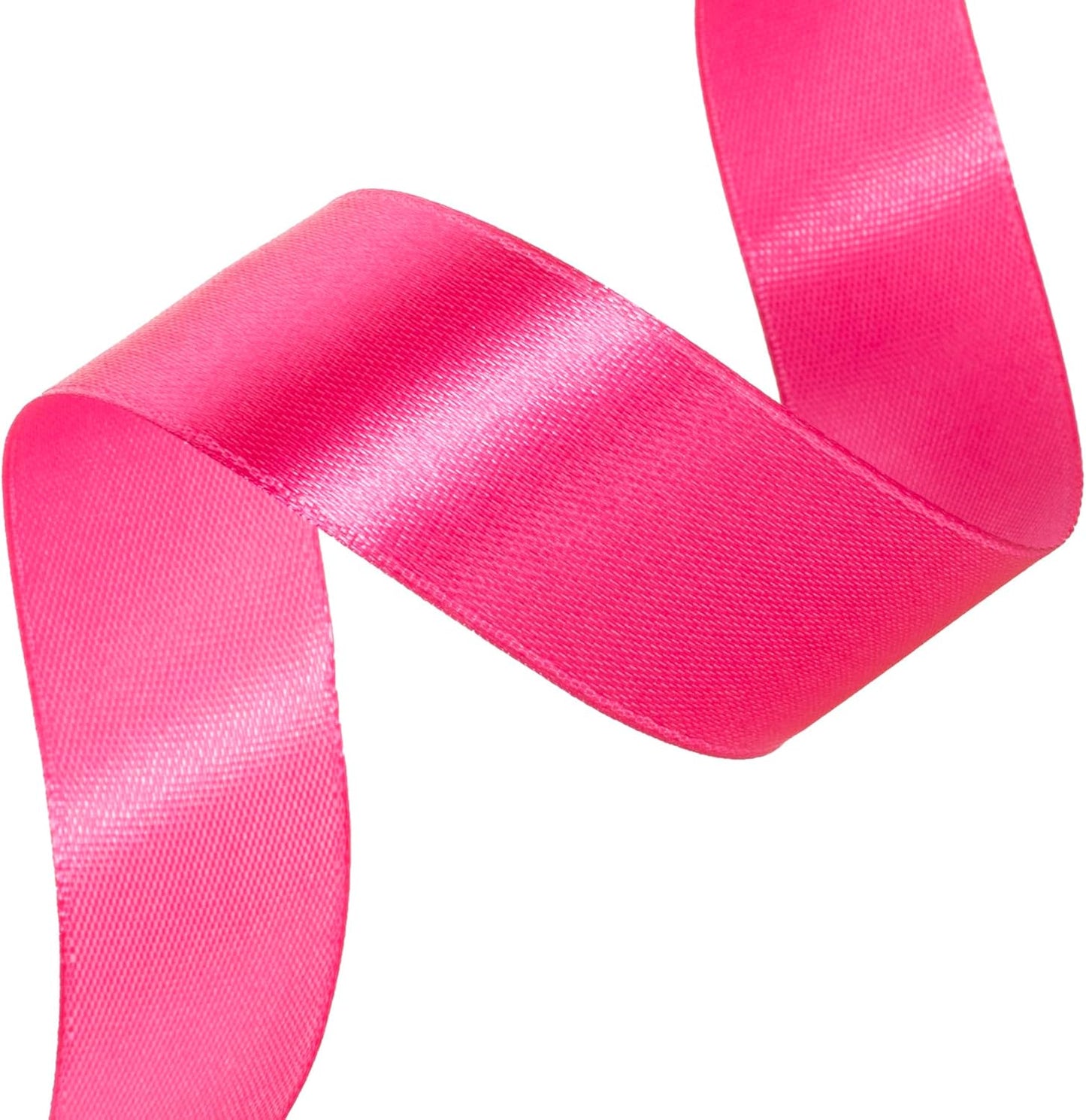 1 Inch Rose Red Solid Satin Ribbon, 50 Yards Craft Fabric Ribbon for Gift Wrapping Floral Bouquets Wedding Party Decoration