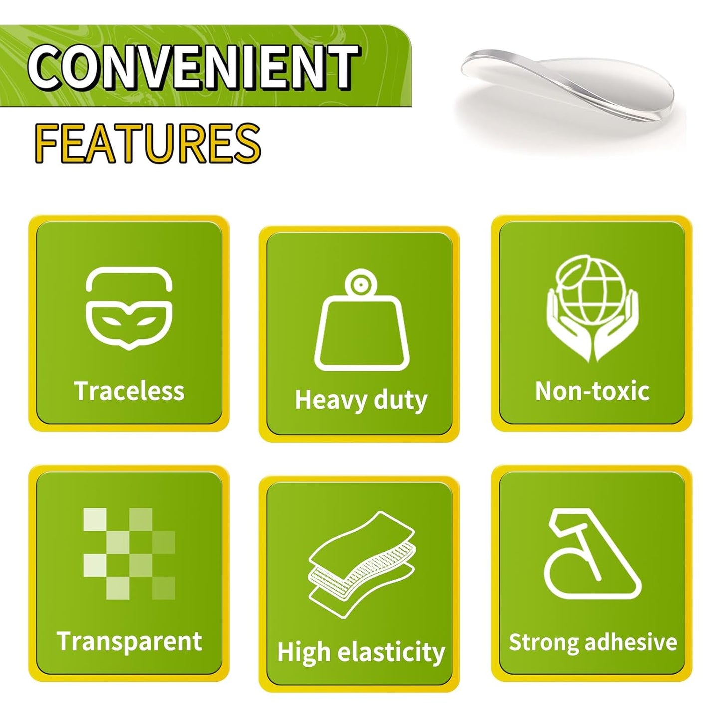 Piteno® 500Pcs Double Sided Adhesive Dots, 0.4" Clear Removable Adhesive Mounting Putty, Waterproof No Trace Dots Adhesive Putty for Poster Picture Festival Decoration Museum (10mm)