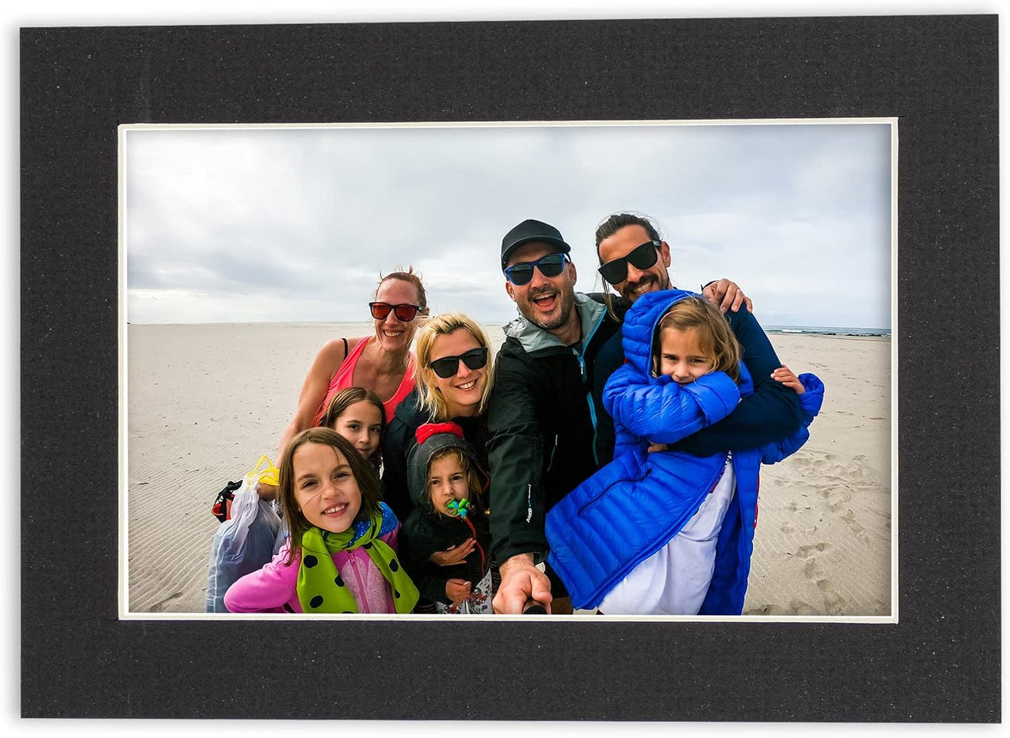 5.5x8.5 Mat for 8.5x11 Frame - Precut Mat Board Acid-Free Show Kit with Backing Board, and Clear Bags Textured Black 5.5x8.5 Photo Matte For a 8.5x11 Picture Frame Matboard for Framing, Pack of 1 Mat