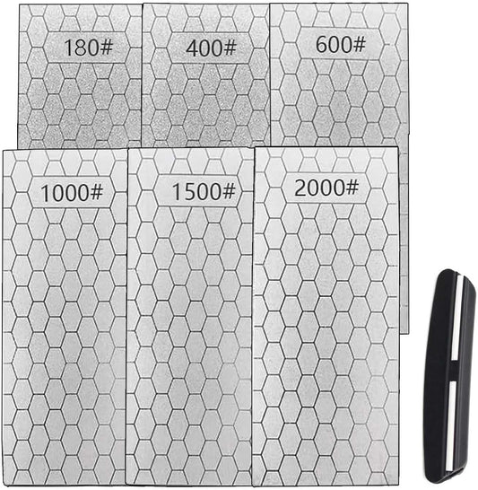 Diamond Sharpening Stone for 6 PCS Diamond Plate Honing Stone for Kitchen Sharpening Dull Knives Grindstone (SET-B)